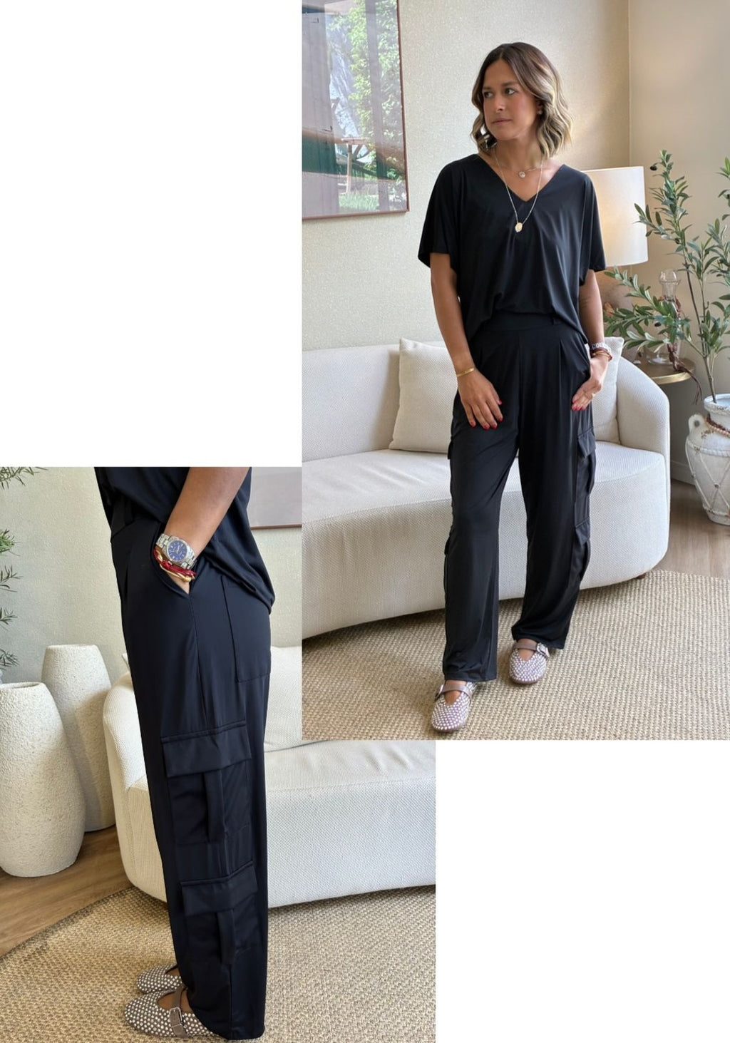 Calça Cargo Fluity Gio Preto