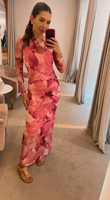 Vestido Tule Berry Rosa