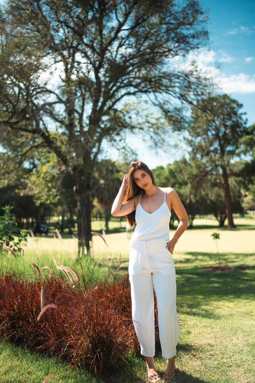 Regata Crepe Patou Branca