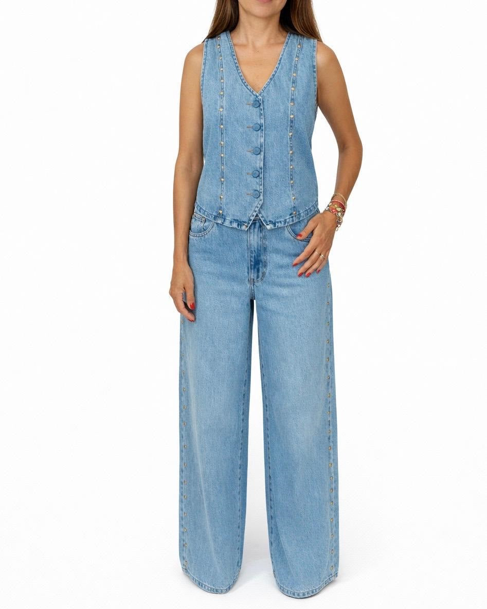 Colete Jeans Tachinhas