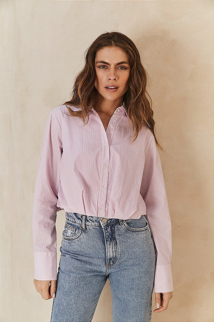 Camisa tricoline Fefe Rosa