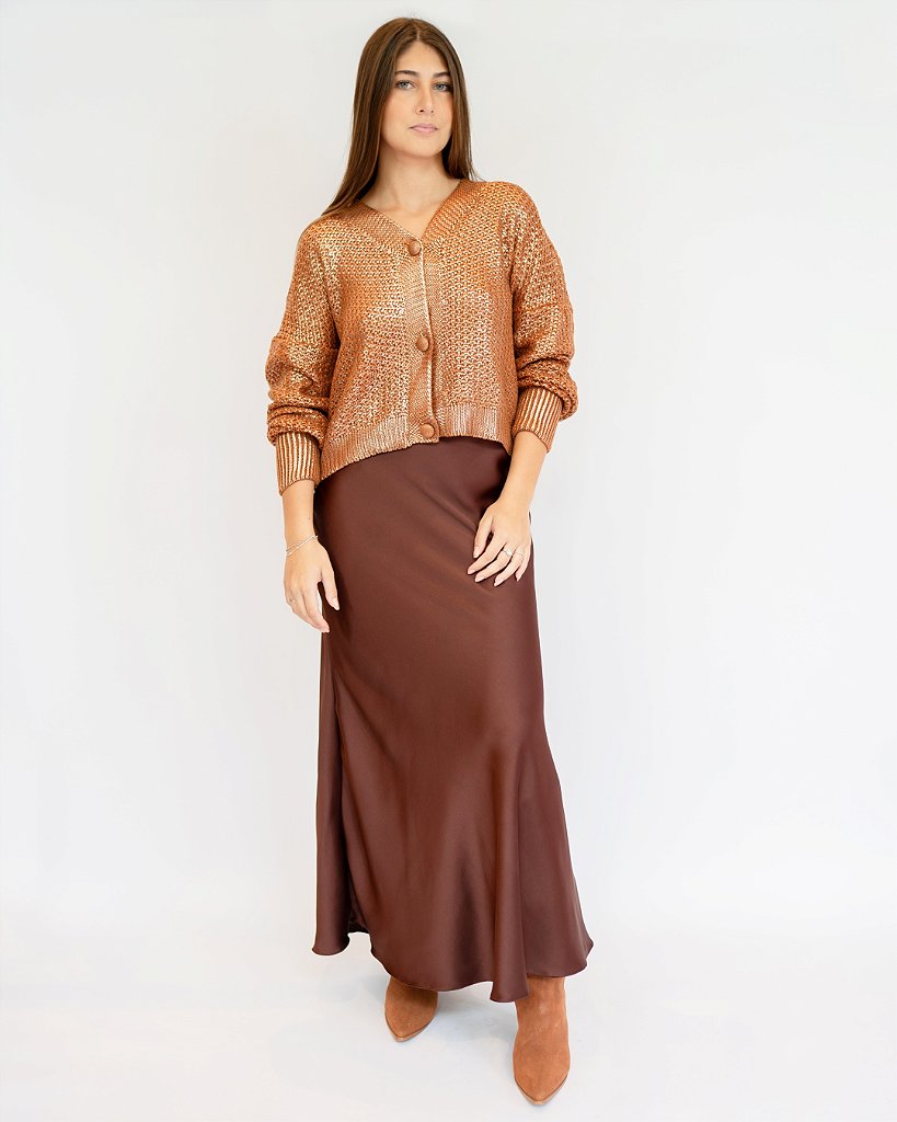 Casaqueto tricot Shine Cobre