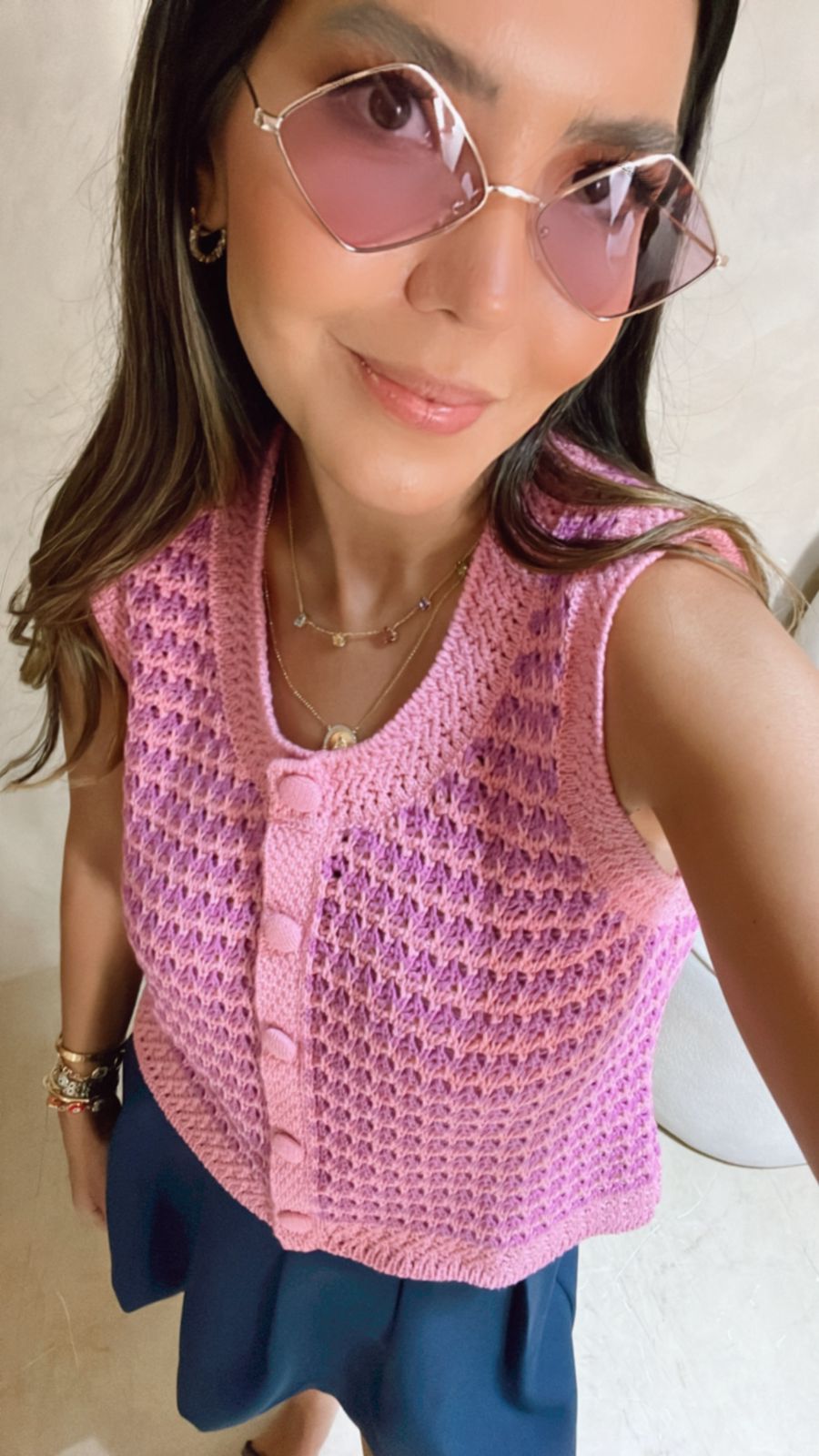 Blusa tricot listrada ROSA FUCSIA