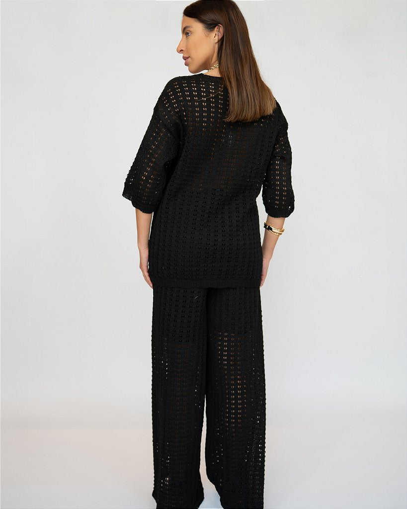 Conjunto Tricot Bergdorf Preto
