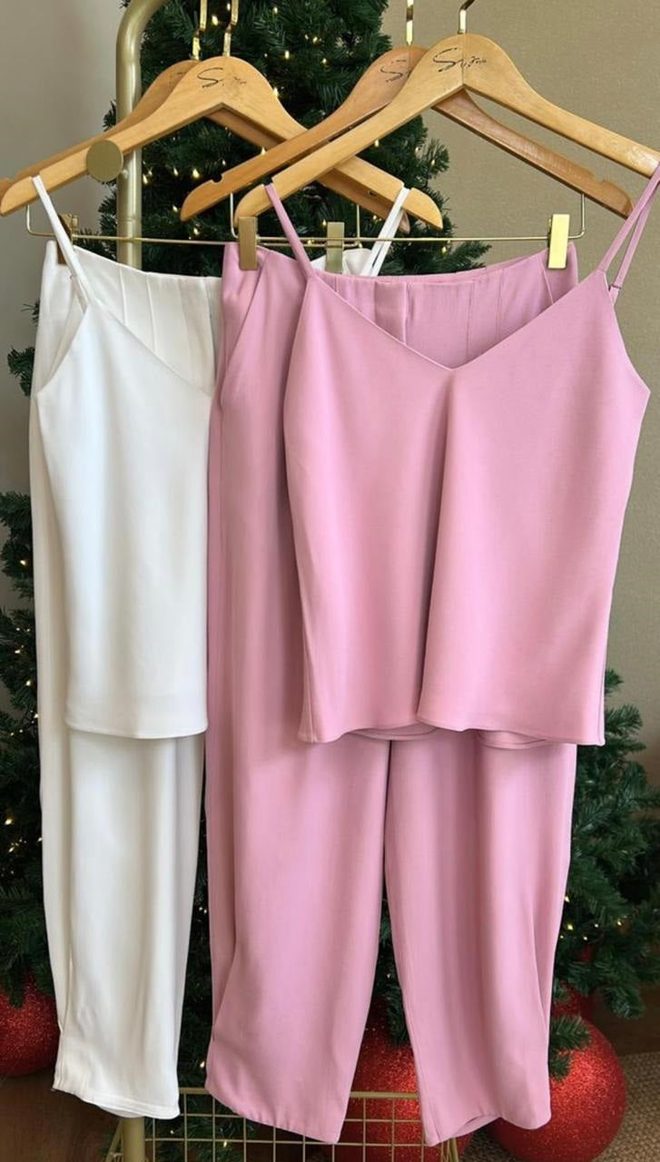 Calça Crepe Patou Rosa