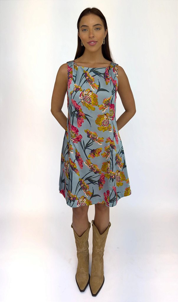 Vestido floral Natalie Azul