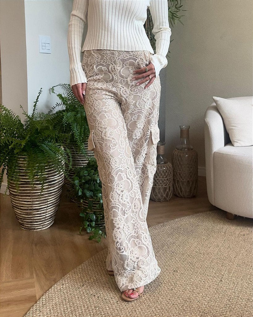 Calça Renda Siena Bege