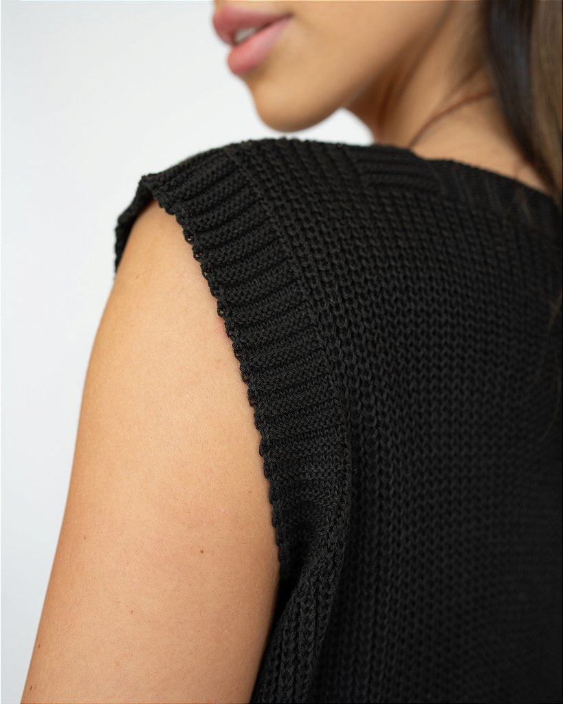 Colete Tricot Mia Preto