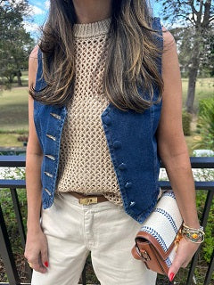 Blusa Tricot Artesana Bege