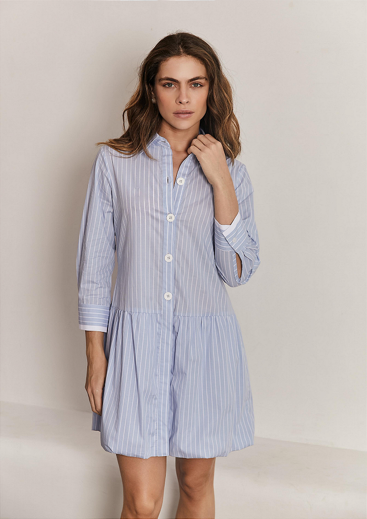 Vestido Tricoline Fefe Azul