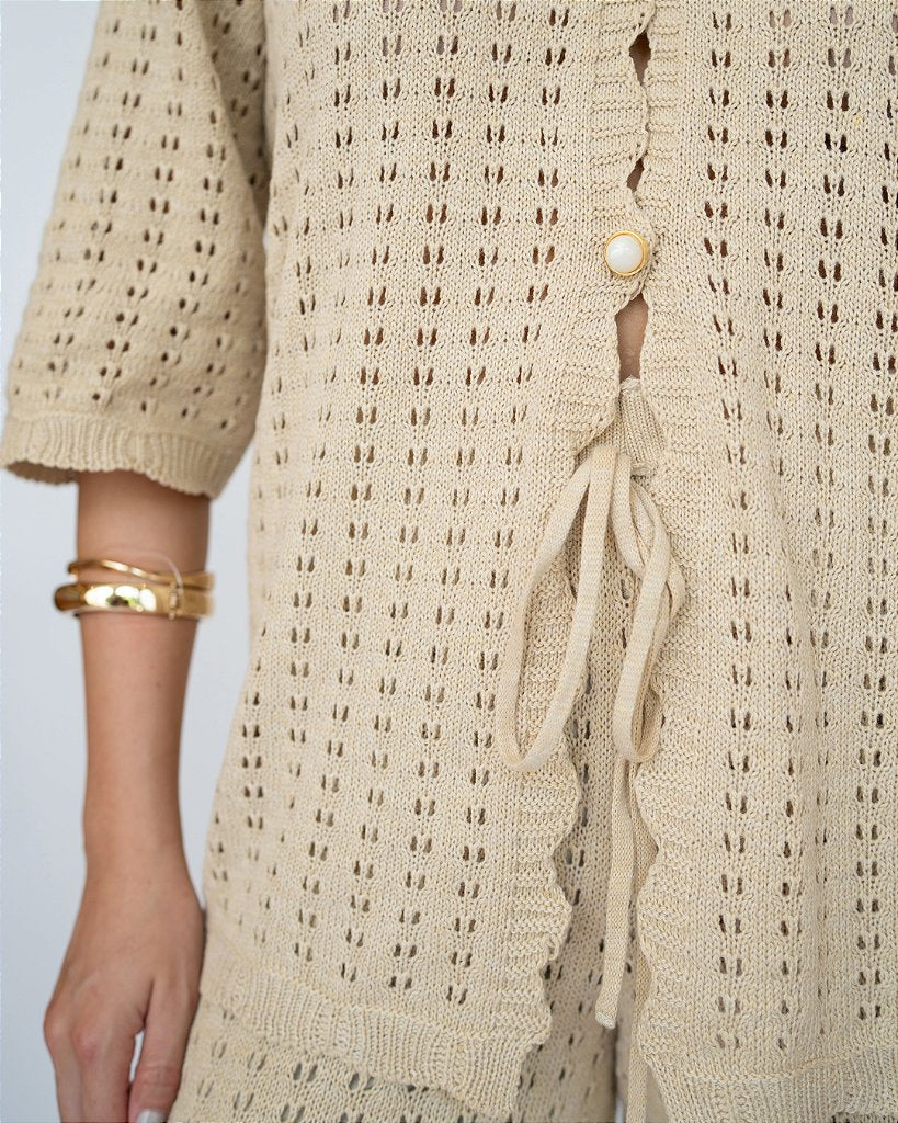 Conjunto Tricot Bergdorf Bege
