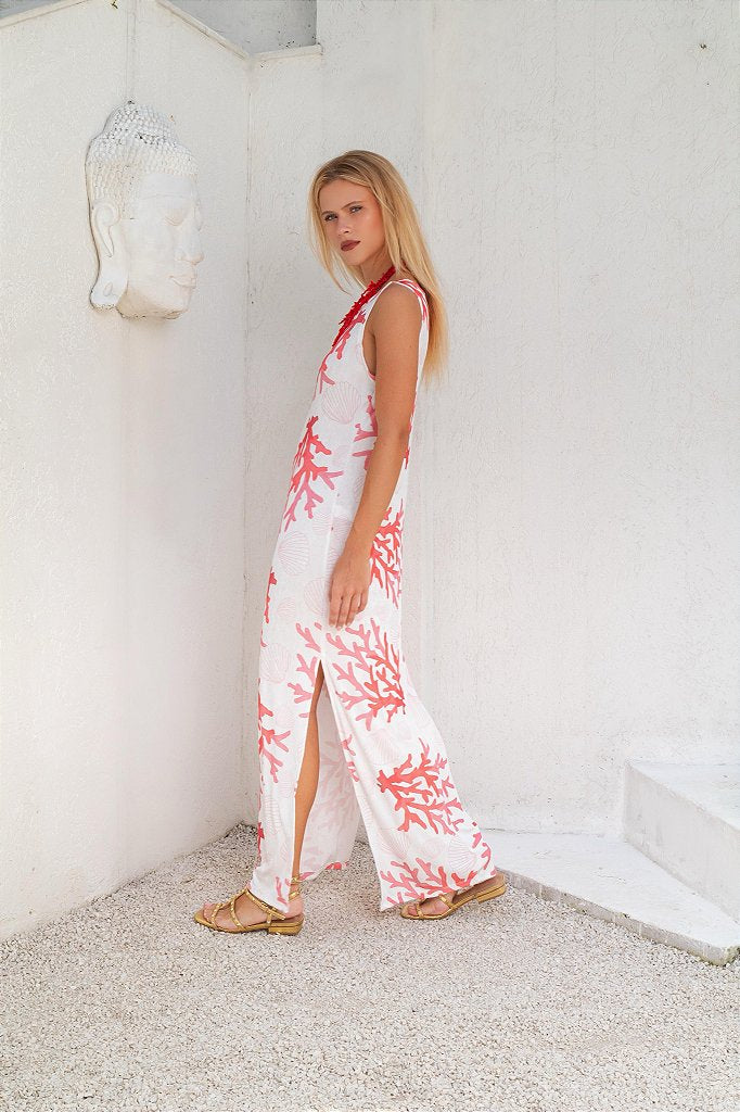 Vestido malha Coral