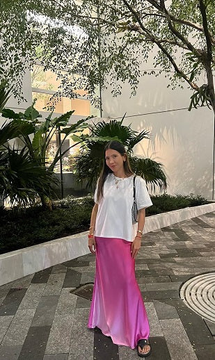 Saia Cetim Alexis Rosa