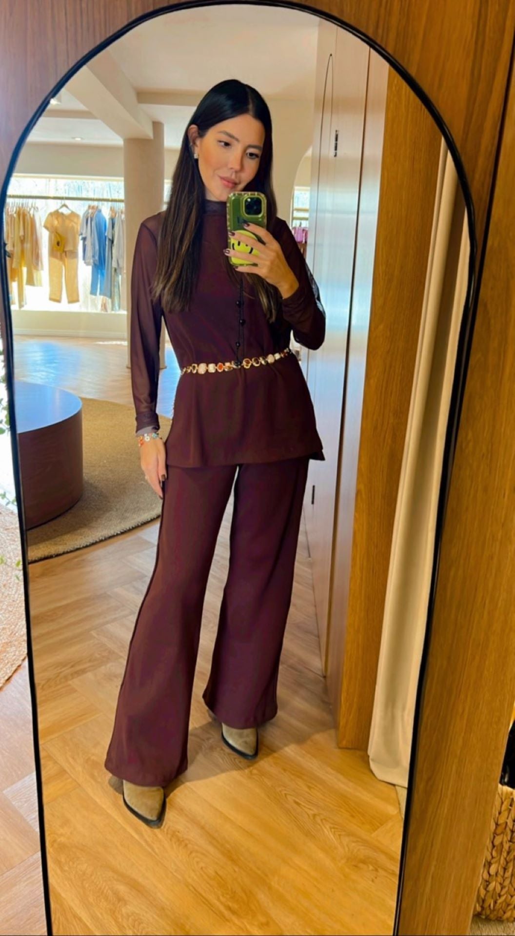 Conjunto Malha Anne Marron