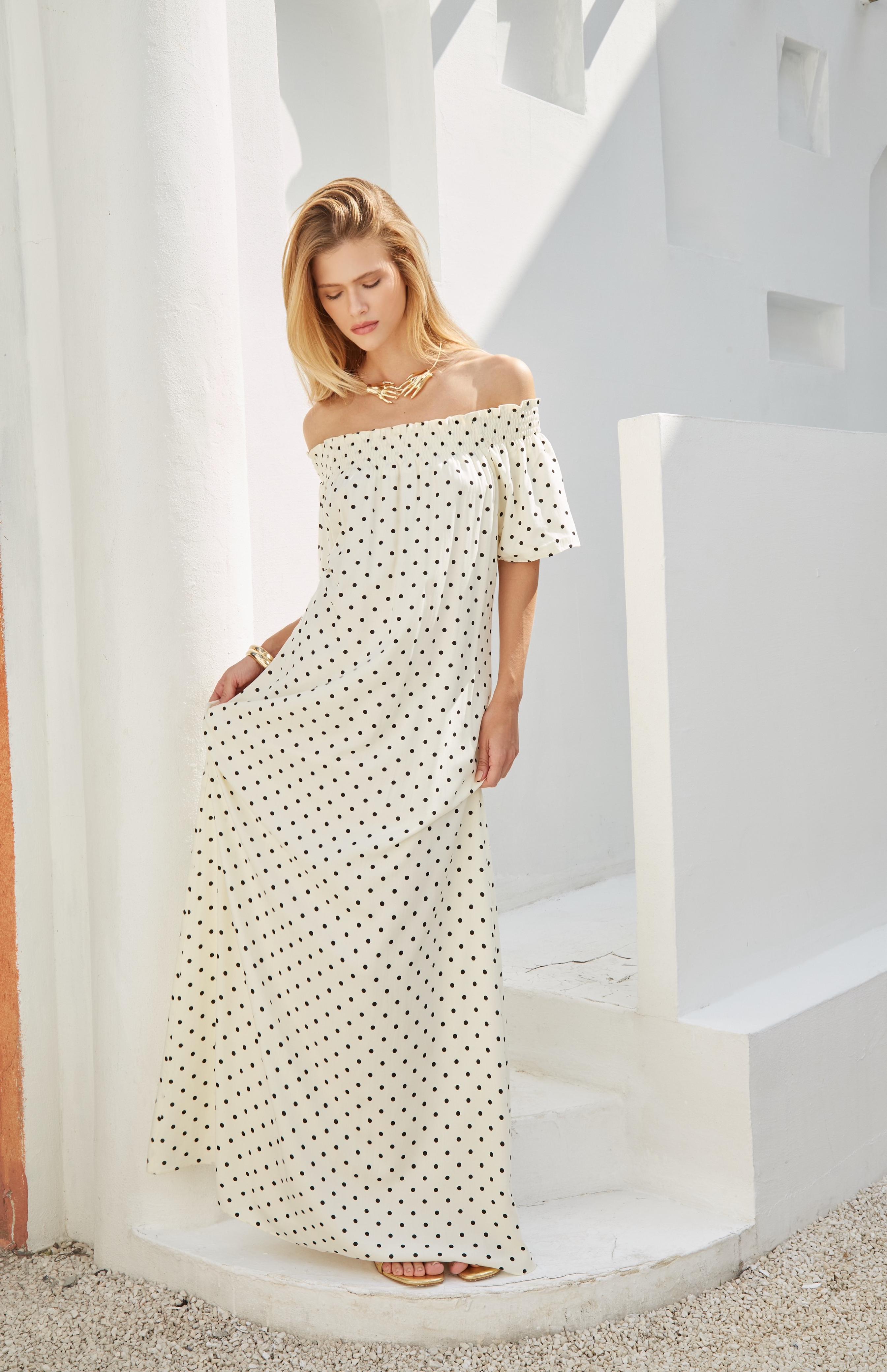 Vestido ombro a ombro poás OFF