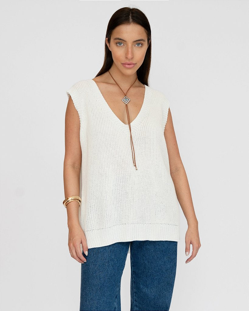 Colete Tricot Mia Off White