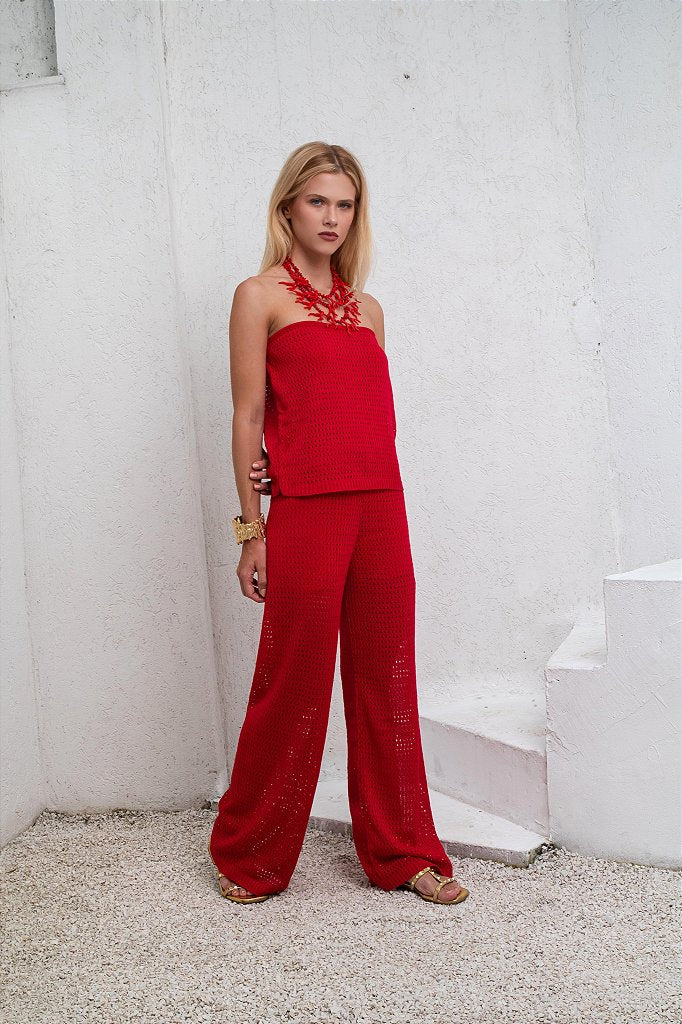 Calça Tricot Prada Vermelho
