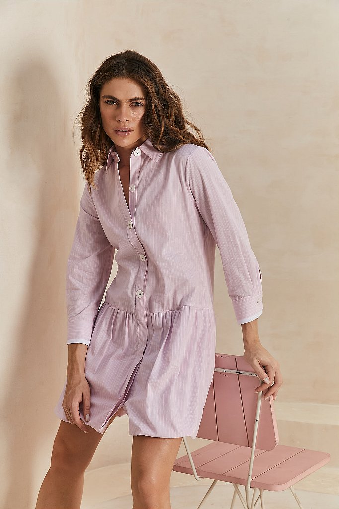 Vestido Tricoline Fefe Rosa