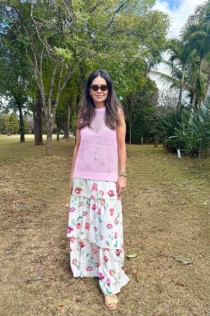 Blusa Tricot Artesana Rosa