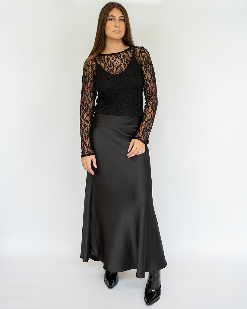 Blusa Renda Tereza Preta