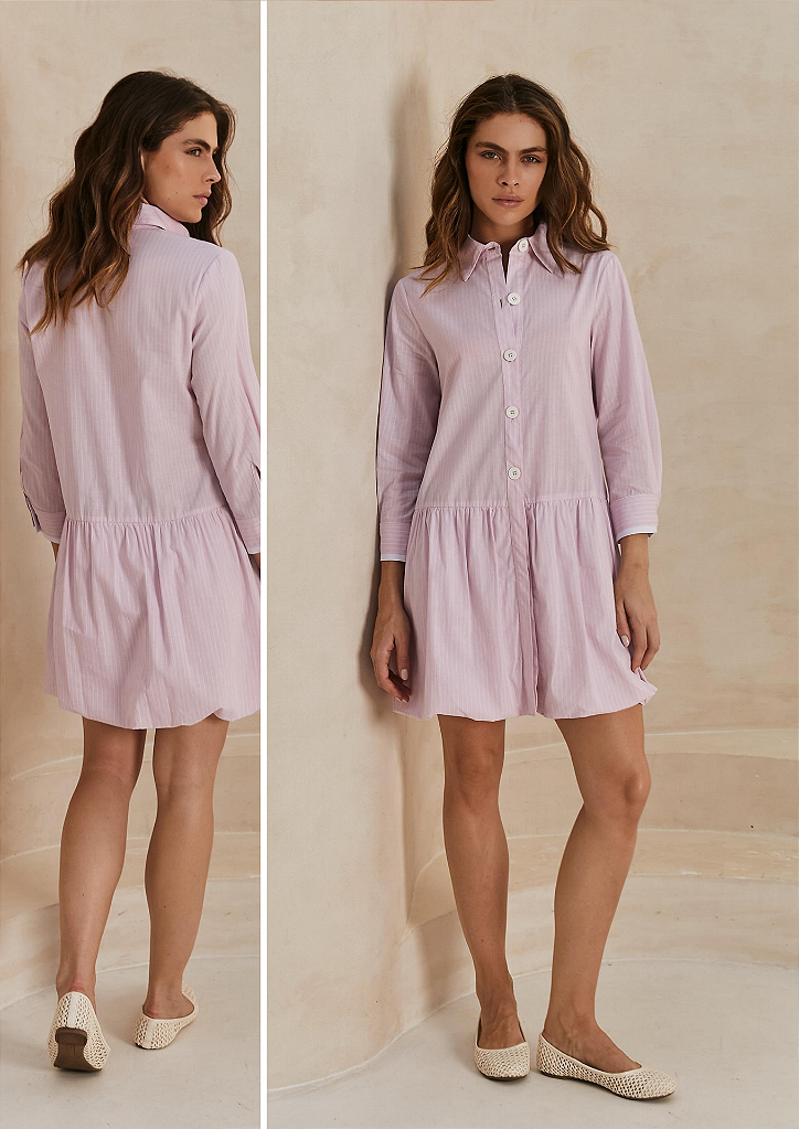 Vestido Tricoline Fefe Rosa