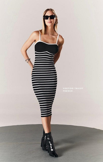 Vestido Tricot Preto French