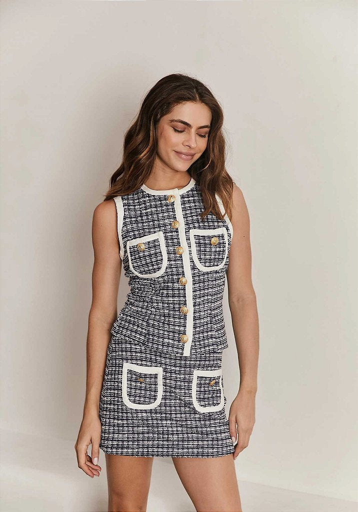 Colete Tweed L'amour Azul