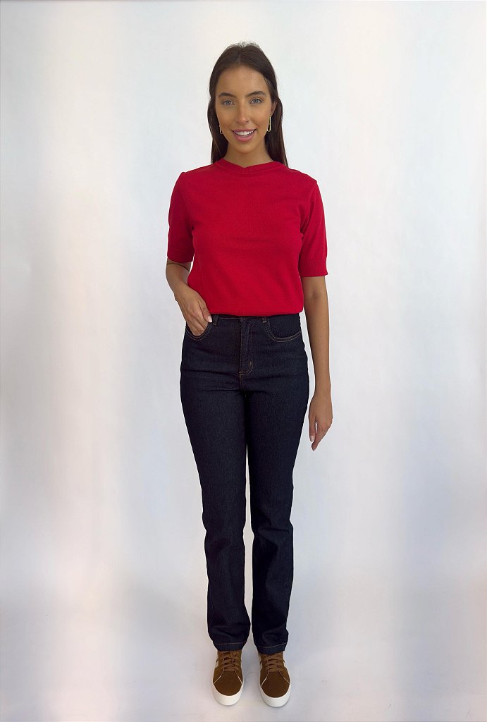 Calça jeans reta Blue