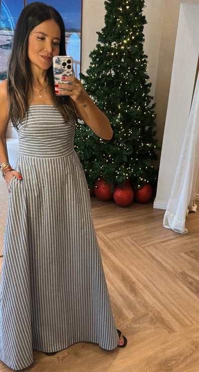 Vestido TQC listrado Azul