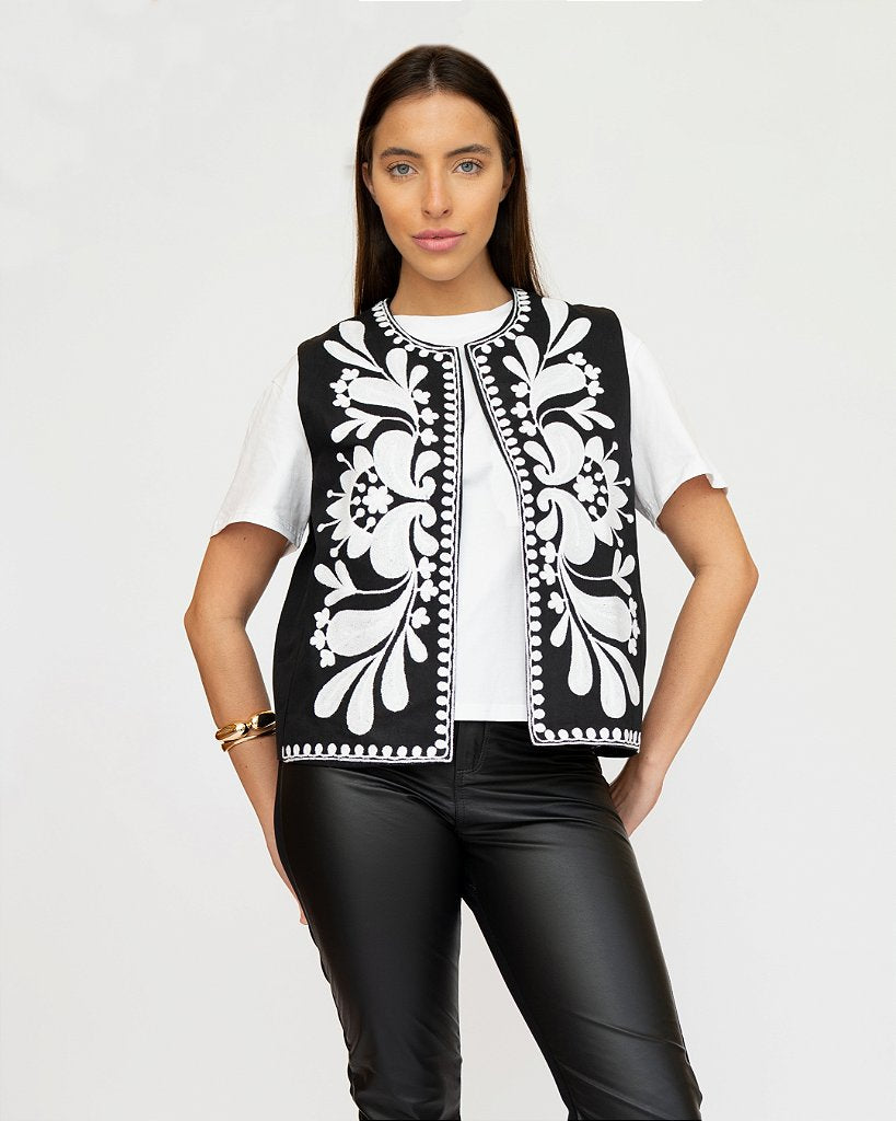 Colete Organic Boho Preto