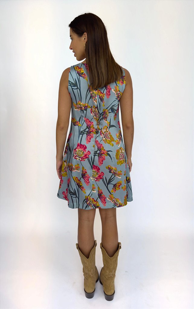 Vestido floral Natalie Azul