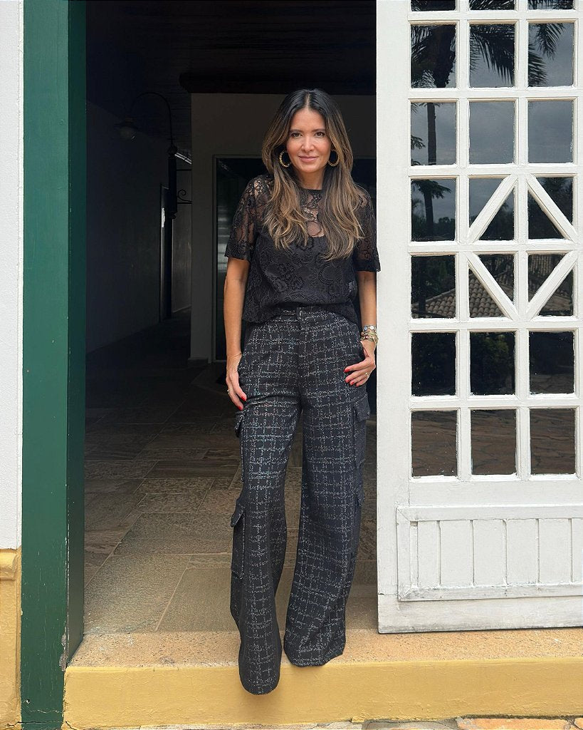 Blusa renda Siena Preta