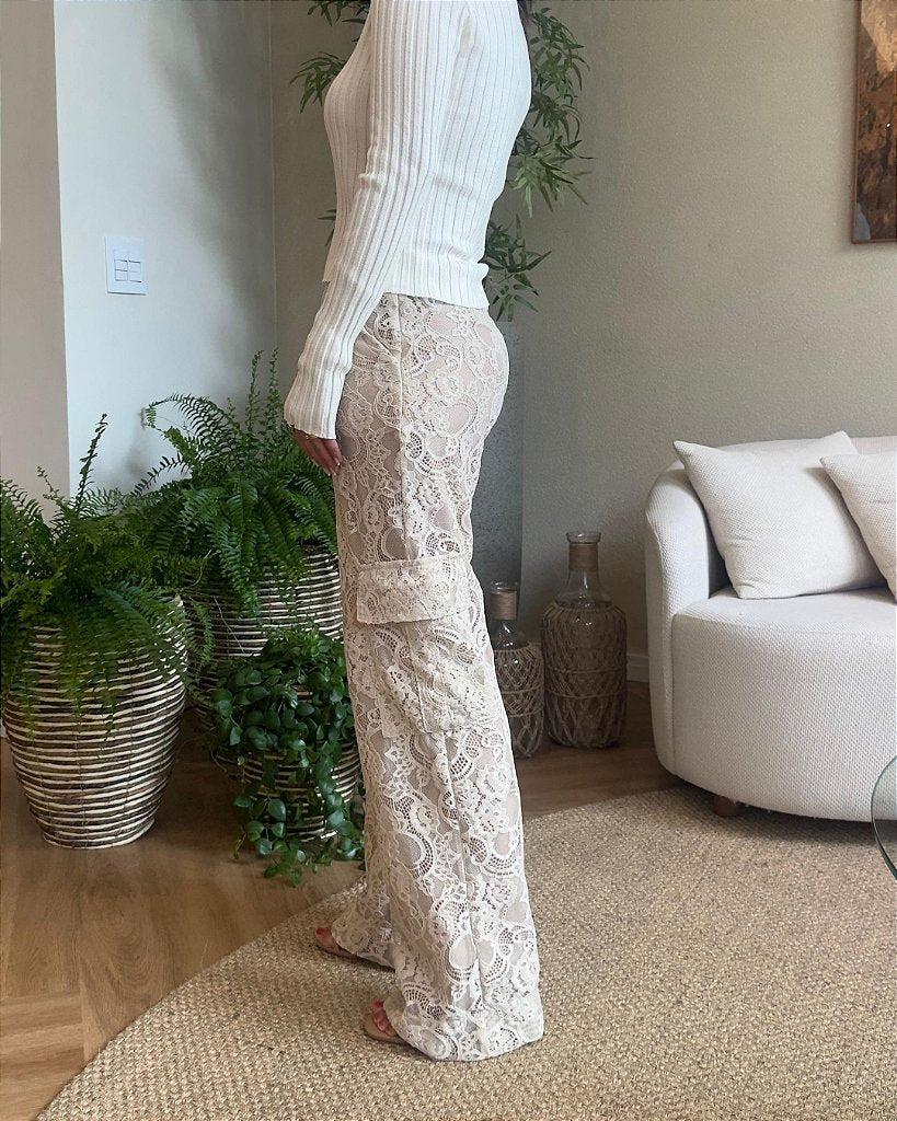 Calça Renda Siena Bege