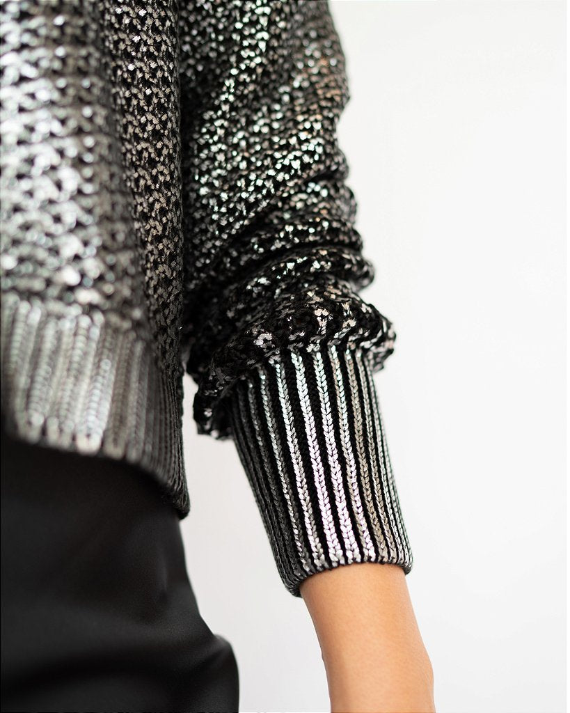 Casaqueto tricot Shine Preto