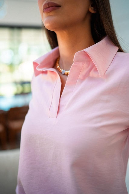 Blusa Alfaiataria Polo Rosa