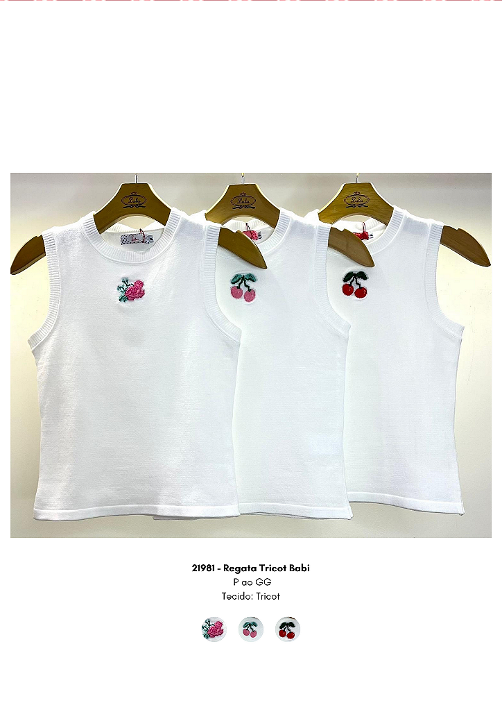 Regata tricot Babi Cereja Rosa