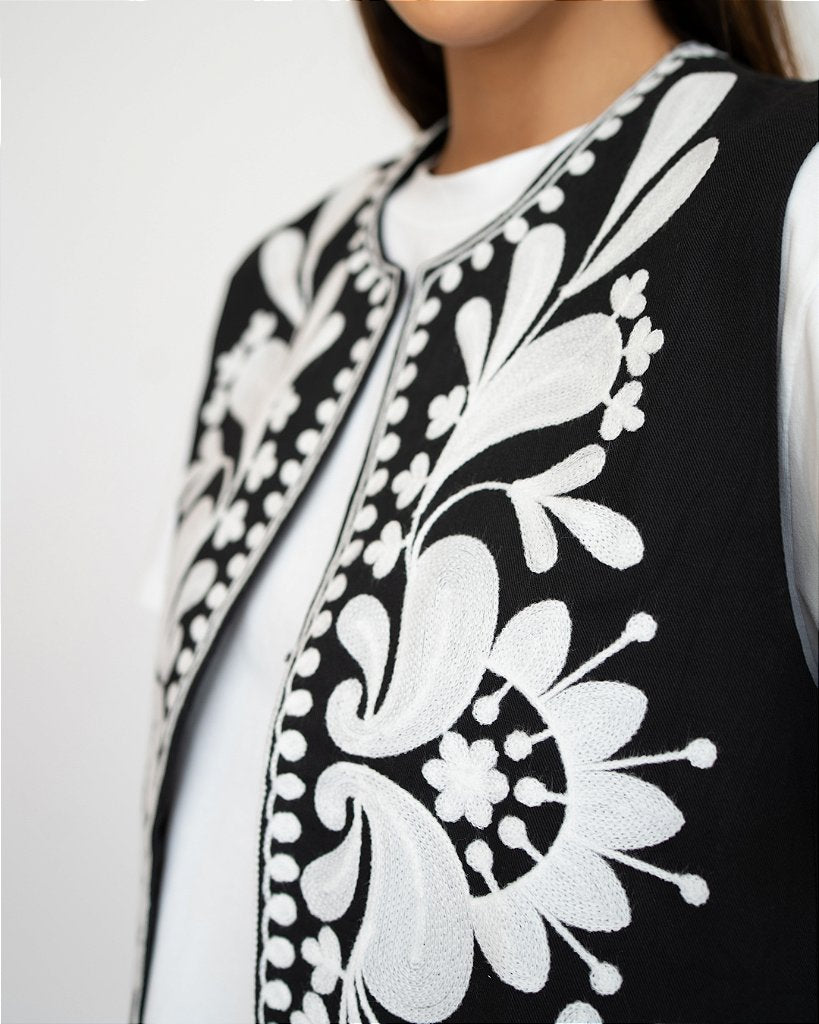Colete Organic Boho Preto