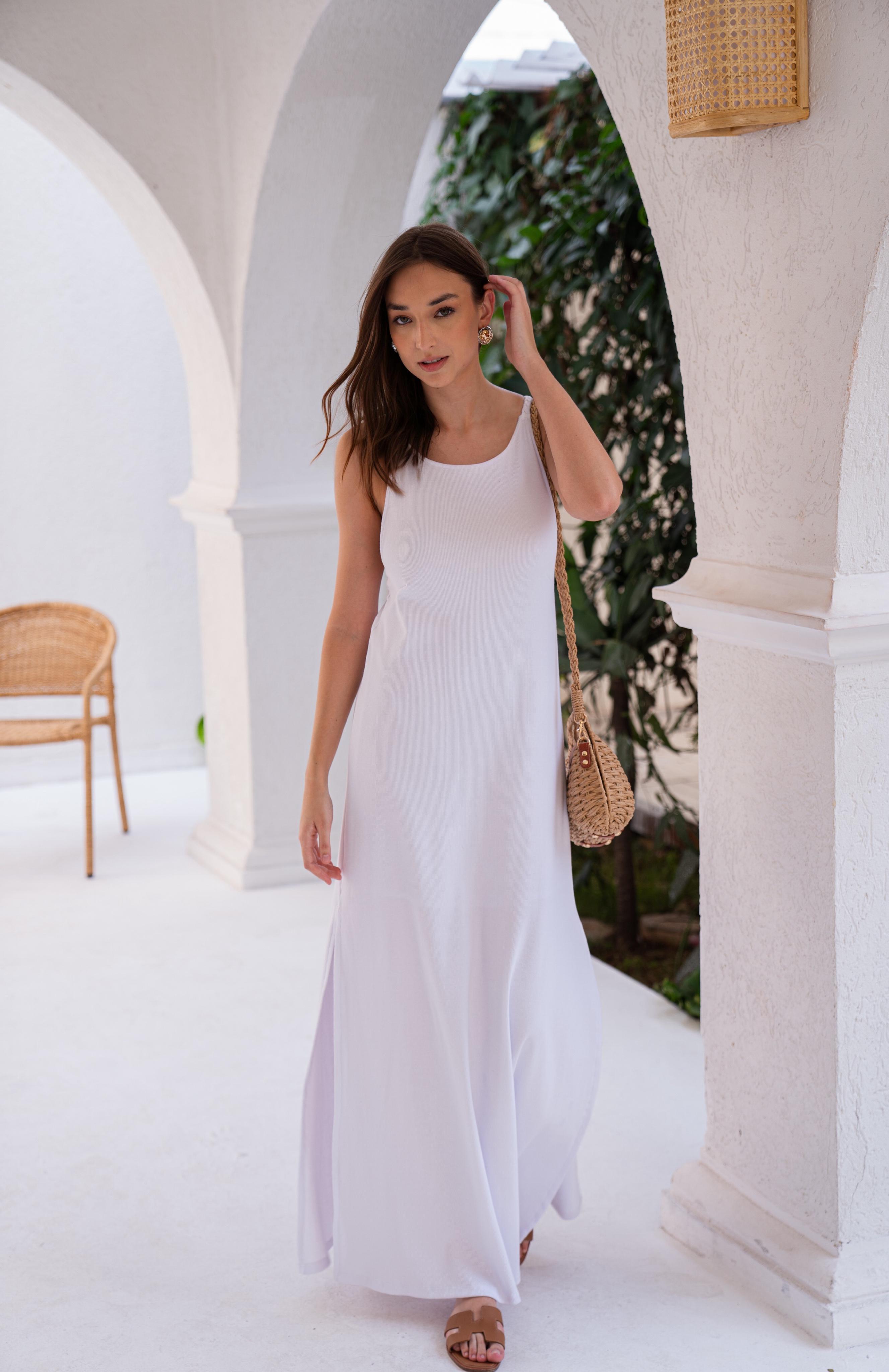 Vestido Rib Skinny BRANCO