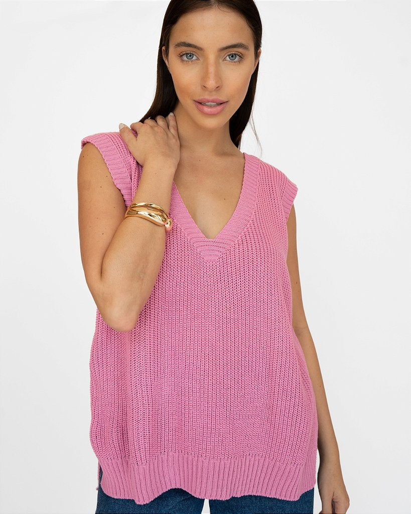 Colete Tricot Mia Rosa