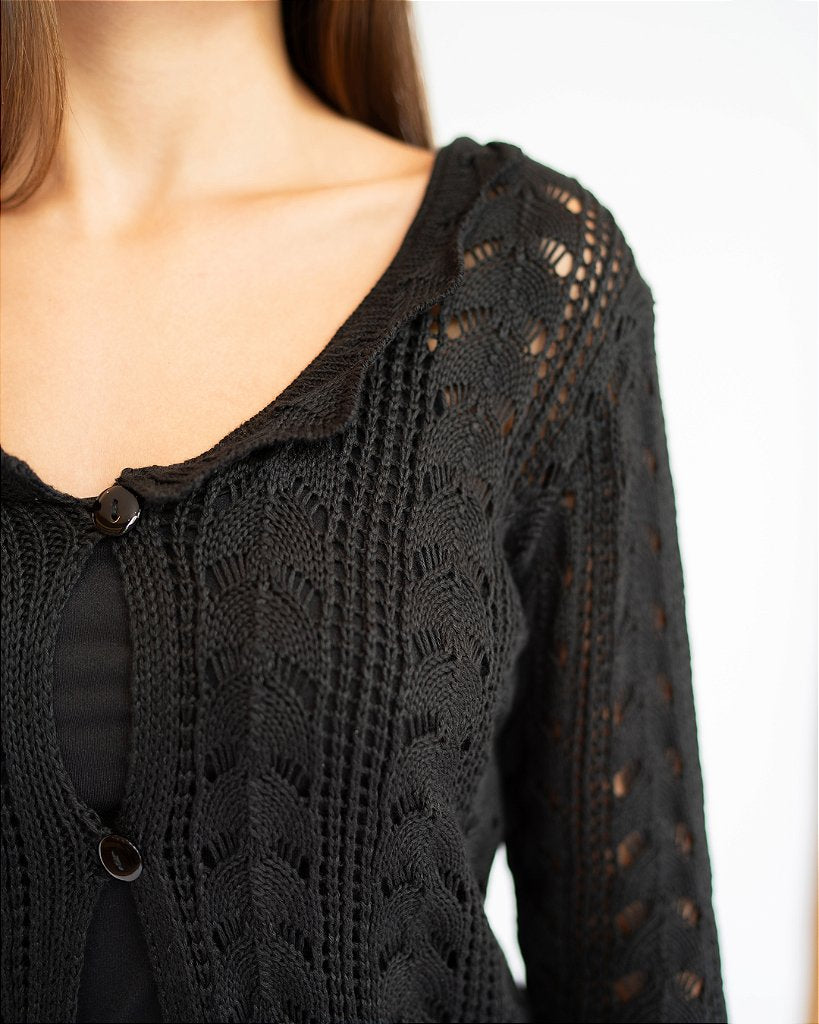 Blusa Crochet Serena PRETA