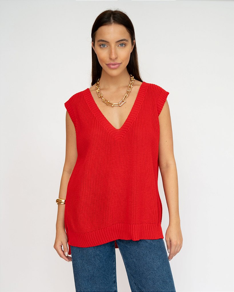 Colete Tricot Mia Vermelho