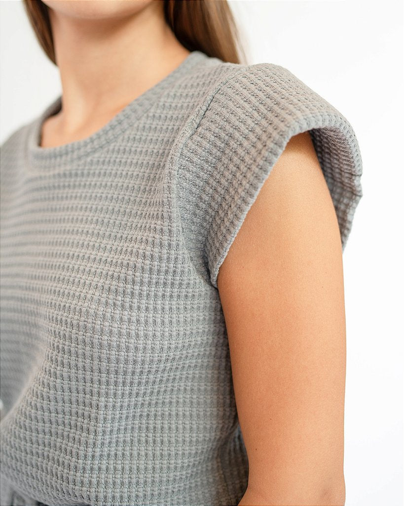 Blusa malha Bee Cinza