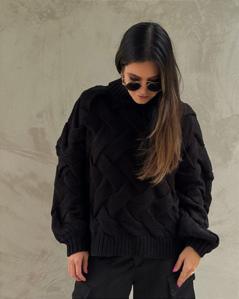 Blusa Tricot Cher Preto
