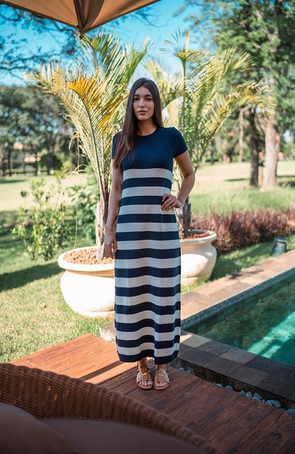 Vestido Tricot Listrado Cruise