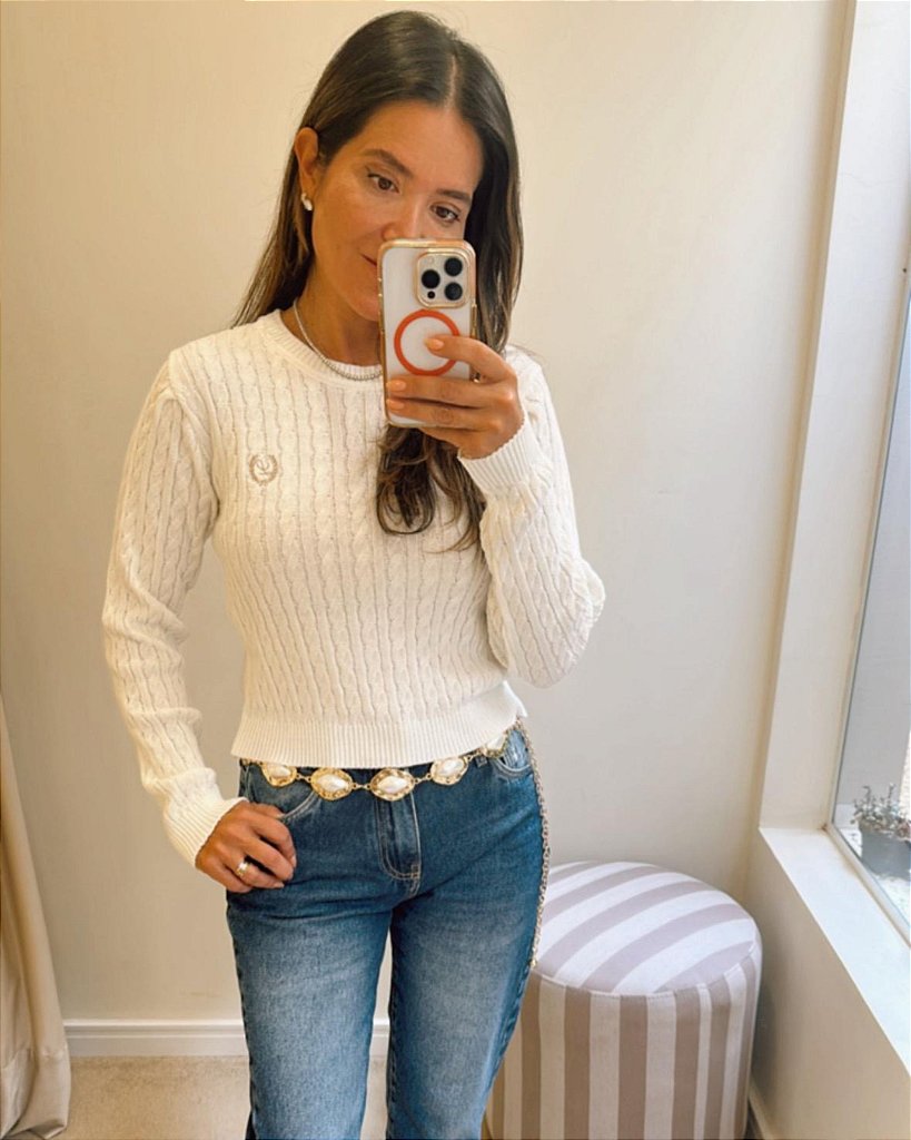 Blusa Tricot Trança Lauren Off