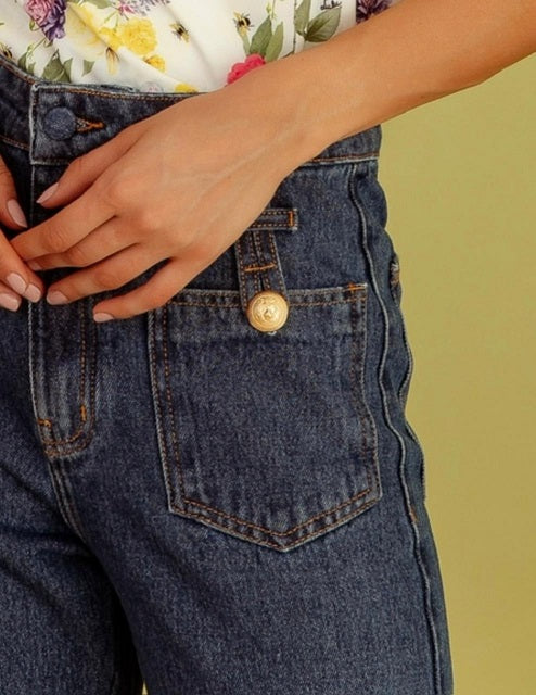 Calça Denim Escura Navy