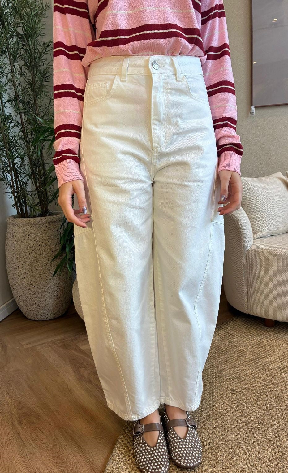 Calça Jeans Ballon Off White