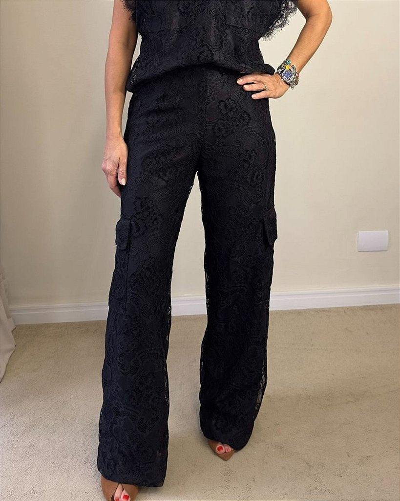 Calça Renda Siena Preta