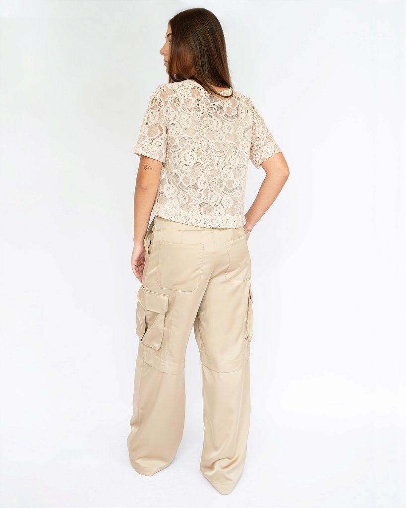 Blusa renda Siena Bege