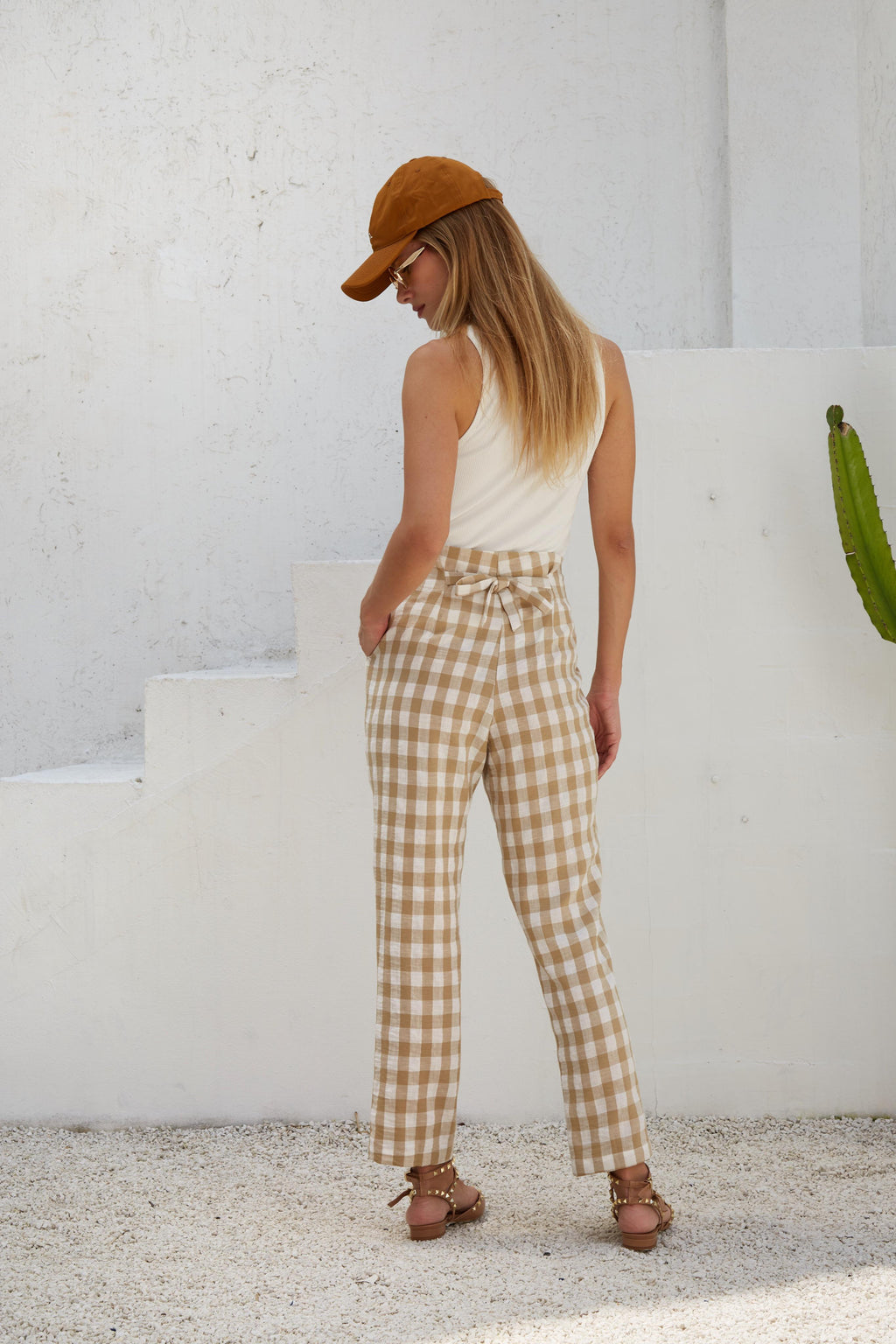 Calça vichy stripe BEGE